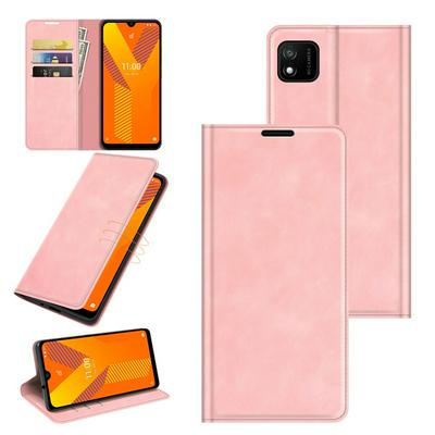 For Wiko Y62 Skin Feel Magnetic Attraction Flip Leather Wallet Case with Card Slot and Stand