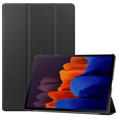 Tri-fold Bracket Caster Pattern Anti-fall PU Leather +TPU Tablet Protective Cover for Samsung Galaxy Tab S7+ T970