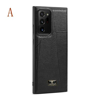 For Samsung Galaxy Note20 Ultra Hardware Cowhide Texture Anti-fall TPU Back Cover Case