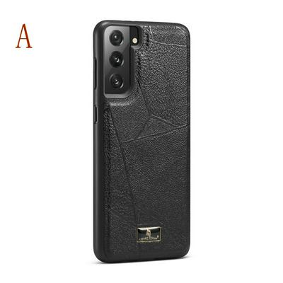 For Samsung Galaxy S21 5G Hardware Cowhide Texture Anti-fall TPU Back Cover Case