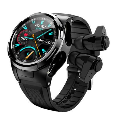 S201 Smart Watch With TWS Wireless Headset Combo Custom Dial Bluetooth Call 180-Degree Dial Rotation Smartwatch Men