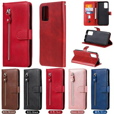 For Xiaomi Poco M3 Calf Pattern Zipper Shockproof  Leather + Soft TPU Wallet Case with Stand and Card Slots