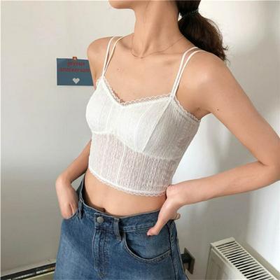French Lace Without Steel Ring Thin Cotton Cup Comfortable and Breathable Underwear Vest