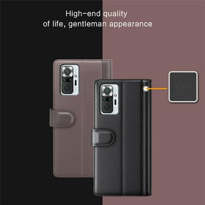 For Xiaomi Redmi Note 10 Pro /Xiaomi Redmi Note 10 Pro(India version)/Xiaomi Redmi Note 10 Pro Max Solid Color Folio Flip Leather Case with Stand and Card Slots Function