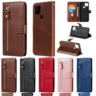 For Google Pixel 5 XL Calf Pattern Zipper Shockproof Leather + Soft TPU Wallet Case with Stand and Card Slots