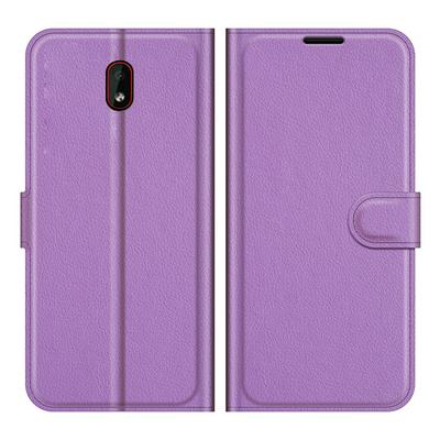 For Nokia C1 Plus Solid Color Folio Flip Leather Case with Stand and Card Slots Function