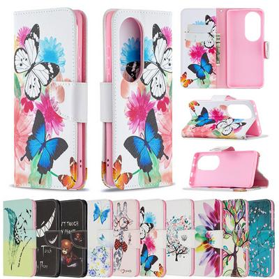 For Huawei P50 Pro Hot Style Painted Flip Leather Case with Stand and Card Slots Function