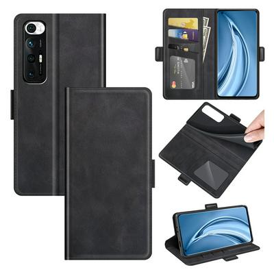 For Xiaomi Mi 10S Double Buckle Wallet Style Folio Flip Leather Case with Stand and Card Slots Function