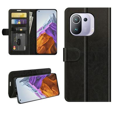 For Xiaomi Mi 11 Pro 4G/5G R64 Pattern Single Folded Edge Folio Flip Scratch Resistant PU Leather Wallet Phone Case