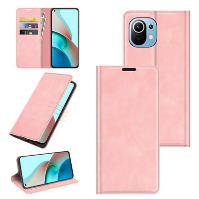 For Xiaomi Mi 11 Lite 4G/5G Skin Feel Magnetic Attraction Flip Leather Wallet Case with Card Slot and Stand