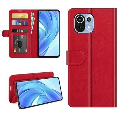 For Xiaomi Mi 11 Lite 4G/5G R64 Pattern Single Folded Edge Folio Flip Scratch Resistant PU Leather Wallet Phone Case