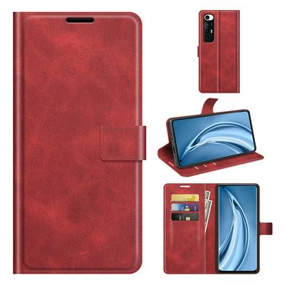 For Xiaomi Mi 10S Square Buckle Folio Flip Leather Case with Stand and Card Slots Function