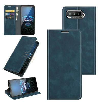 For Asus ROG Phone 5 Skin Feel Magnetic Attraction Flip Leather Wallet Case with Card Slot and Stand