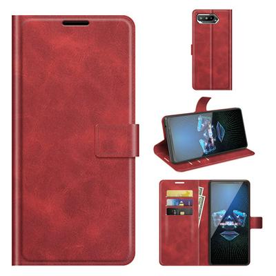 For Asus ROG Phone 5 Square Buckle Folio Flip Leather Case with Stand and Card Slots Function