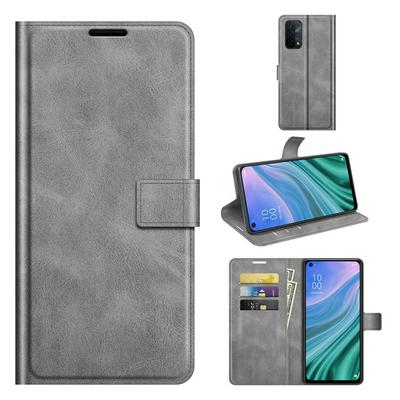For OPPO A54 5G Square Buckle Folio Flip Leather Case with Stand and Card Slots Function