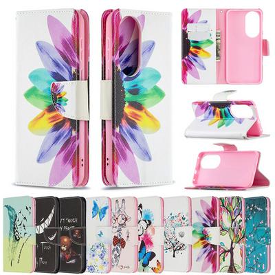 For Huawei P50 Hot Style Painted Flip Leather Case with Stand and Card Slots Function