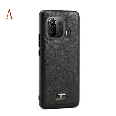 For Xiaomi Mi 11 Pro Hardware Cowhide Texture Anti-fall TPU Back Cover Case