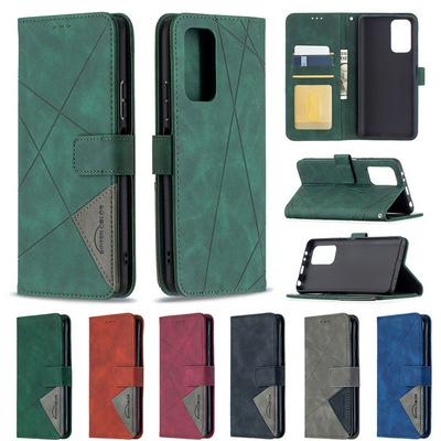 For Xiaomi Redmi Note 10 Pro Stitching Rhombus Pattern BF05 PU Leather Wallet Phone Case with Stand &Card Slots