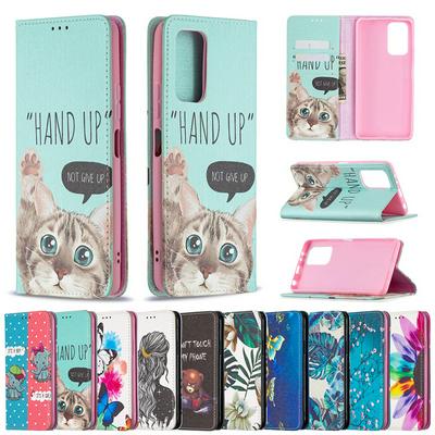 For Xiaomi Redmi Note 10 Pro Painted Magnetic Closure Folio Flip Leather Case with Card Slots and Stand Function