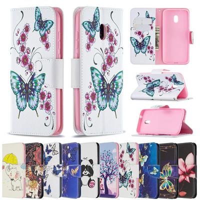 For Nokia C1 Plus Merge Painted All-round Protection PU Leather Wallet Phone Case with Card Slots&Stand 
