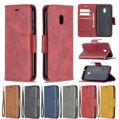 For Nokia C1 Plus Solid Color Sheep Pattern Scratch Resistant Wallet Leather Case with Card Slots&Stand Function