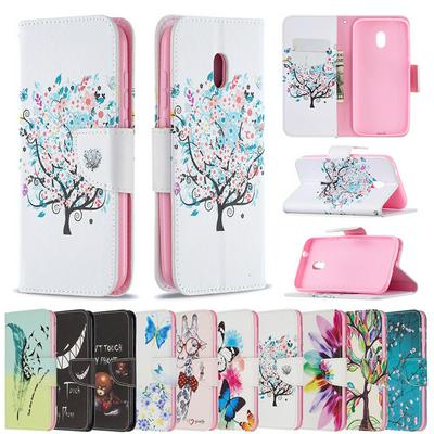 For Nokia C1 Plus Hot Style Painted Flip Leather Case with Stand and Card Slots Function