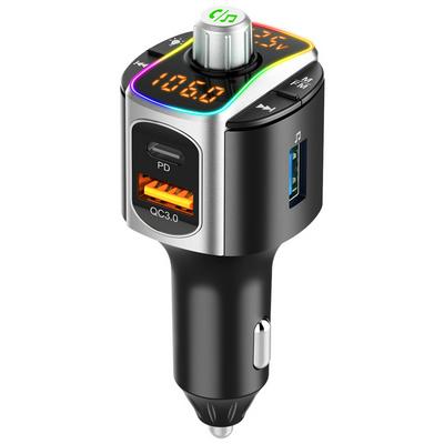 BC67 Bluetooth 5.0 Car FM Transmitter Handsfree Car Kit QC3.0+PD3.0 Car Charger Support TF Card U Disk Music Playback Hands-free