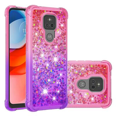 For Motorola Moto G Play(2021) Gradient Quicksand Anti-fall Scratch Resistant Soft TPU Back Cover Phone Case
