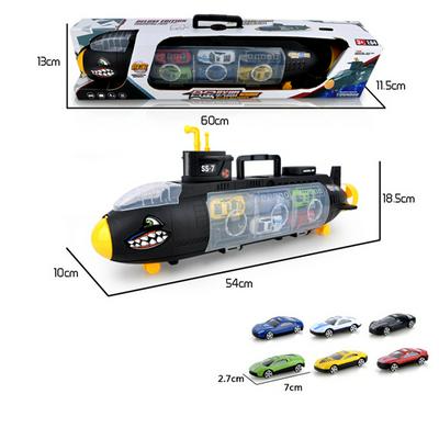 Children's Toy Shark Submarine Funny Mini Submarine Boat Model Toy with 6 Alloy Car Models Toys 