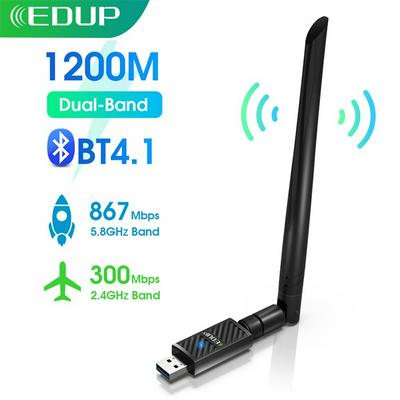 EDUP EP-AC1690 1200Mbps USB WiFi Adapter Dual Band 2.4G/5Ghz Bluetooth 4.1 Chipset RTL8822BU 6dbi Antennas Wi-Fi Network Card For PC