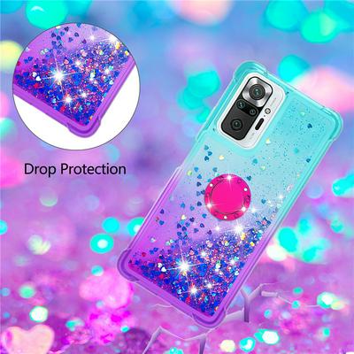 For Xiaomi Mi Note 10 Pro Ring Buckle Anti-fall Scratch Resistant Gradient Quicksand Soft TPU Back Cover Phone Case