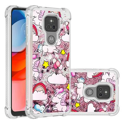For Motorola Moto G Play(2021) Four Corners Drop Resistance Quicksand Soft TPU Back Cover Phone Case