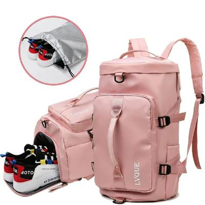 Women's Large-capacity Multifunctional Portable Backpack Dry and Wet Separation Outdoor Cylinder Handbag