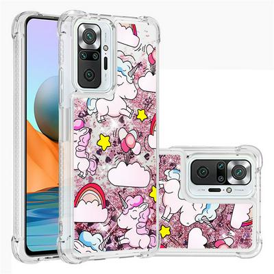 For Xiaomi Redmi Note 10 Pro Four Corners Drop Resistance Quicksand Soft TPU Back Cover Phone Case