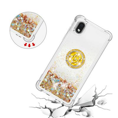 For Samsung Galaxy A01 Core Bling Diamond Ring Buckle Anti-fall Quicksand Soft TPU Back Cover Phone Case