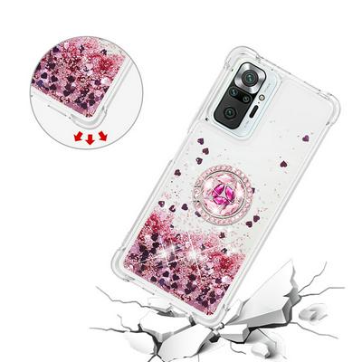 For Xiaomi Redmi Note 10 Pro Max/Note 10 Pro Bling Diamond Ring Buckle Anti-fall Quicksand Soft TPU Back Cover Phone Case