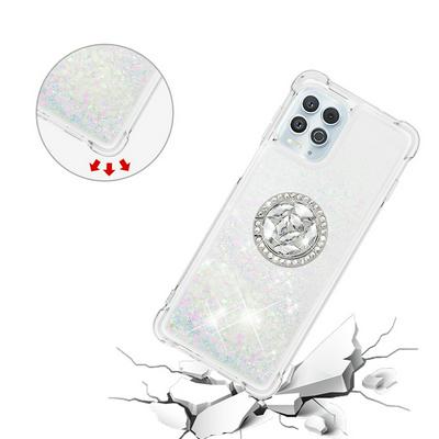 For Motorola Edge S Bling Diamond Ring Buckle Anti-fall Quicksand Soft TPU Back Cover Phone Case
