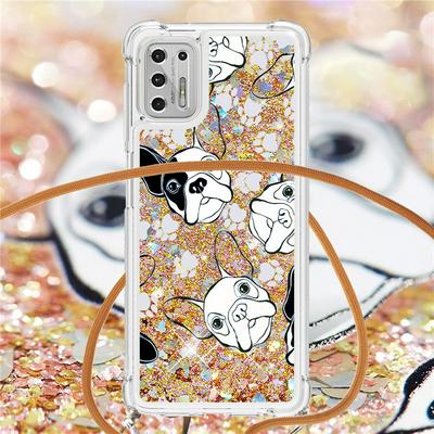 For Motorola Moto G Stylus(2021) Anti-fall Scratch Resistant Quicksand Soft TPU Back Phone Cover with Lanyard