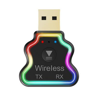 Ambient Light USB Bluetooth 5.0 Transmitter Receiver 3.5mm AUX USB Stereo Music Wireless Adapter For PC TV Headphone Car