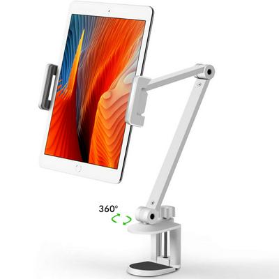 AP-7L Tablet Stand Rotating Long Arm Mobile Phone Holder Height/Angle Adjustable Aluminium Alloy Tablet Mount for 4-13'' iPhone iPad