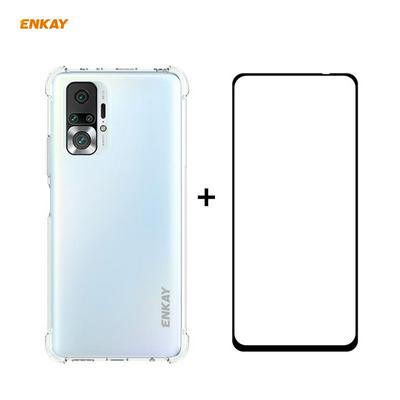 For Xiaomi Redmi Note 10 Pro/Note 10 Pro Max 2 in 1 Four Corners Thickened Anti-drop TPU Case + 0.26mm 9H 2.5D Full Coverage Screen Protector 