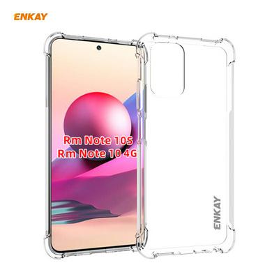 For Xiaomi Redmi Note 10S ENK-PC115 Four Corners Thickened Anti-drop Transparent Soft TPU Phone Case with Non-slip Strip 