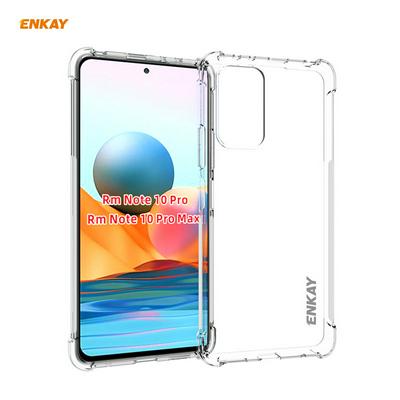 For Xiaomi Redmi Note 10 Pro/ Note 10 Pro Max ENK-PC116 Four Corners Thickened Anti-drop Transparent Soft TPU Phone Case with Non-slip Strip 