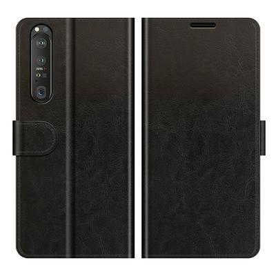 For Sony Xperia 1 Ⅲ R64 Pattern Single Folded Edge Folio Flip Leather Case with Stand and Card Slots