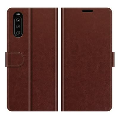 For Sony Xperia 10 Ⅲ R64 Pattern Single Folded Edge Folio Flip Leather Case with Stand and Card Slots