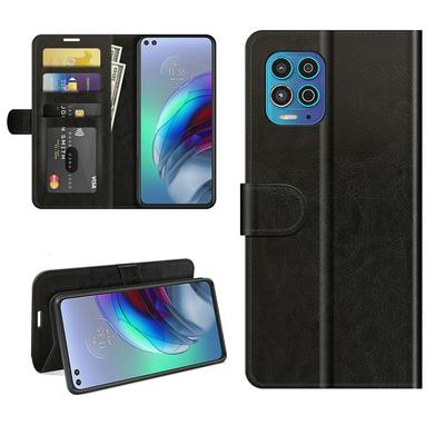 For Motorola Edge S/Motorola Moto G100 R64 Pattern Single Folded Edge Folio Flip Scratch Resistant PU Leather Wallet Phone Case