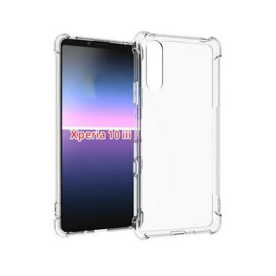 Anti-Fingerprint Non-Slip Waterproof Four Corners Shockproof Transparent Soft TPU Back Cover Protective Case for Sony Xperia 10 Ⅲ
