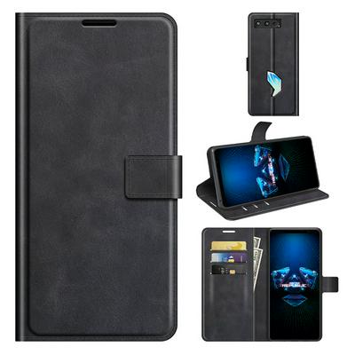 For Asus ROG Phone 5 Square Buckle Folio Flip Leather Case with Stand and Card Slots Function