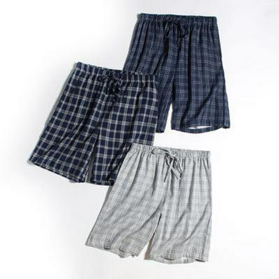 Men's Sleep Pants Double Gauze Casual Homewear Lattice Beach Pants