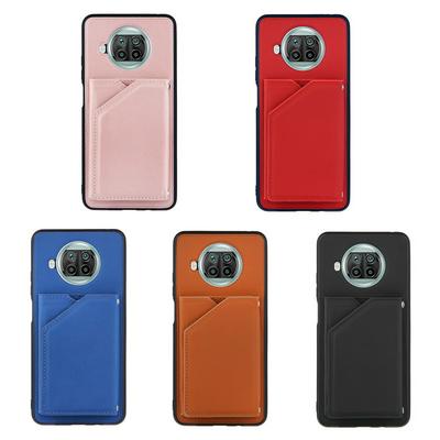 For Xiaomi Mi 10T Lite 5G/Xiaomi Redmi Note 9 Pro 5G Skin Feel Card Slots Shockproof PU Leather Stand Wallet Phone Case with Hand Strap